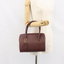 CARTIER Must Line Hand Bag Leather Bordeaux Gold Auth 169492-22