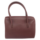 CARTIER Must Line Hand Bag Leather Bordeaux Gold Auth 169492-2