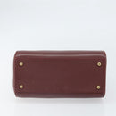 CARTIER Must Line Hand Bag Leather Bordeaux Gold Auth 169492-5
