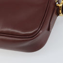 CARTIER Must Line Shoulder Bag Leather Bordeaux Gold Auth 169493-12