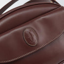 CARTIER Must Line Shoulder Bag Leather Bordeaux Gold Auth 169493-15
