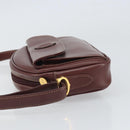 CARTIER Must Line Shoulder Bag Leather Bordeaux Gold Auth 169493-5