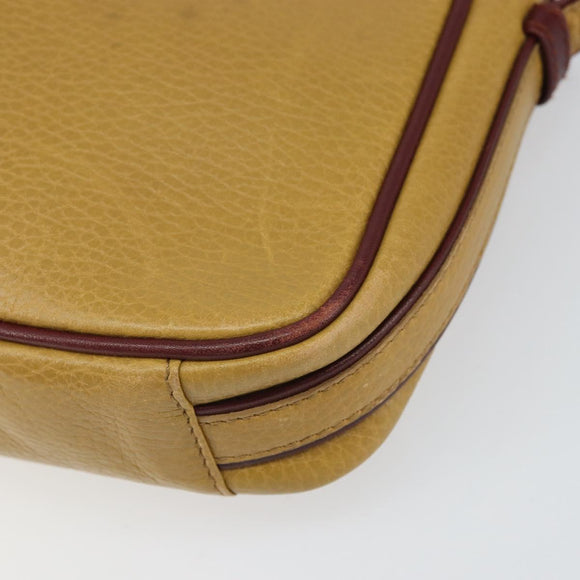 CARTIER Must Line Shoulder Bag Leather Yellow Gold Auth 169494