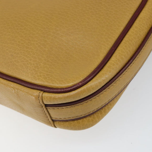 CARTIER Must Line Shoulder Bag Leather Yellow Gold Auth 169494