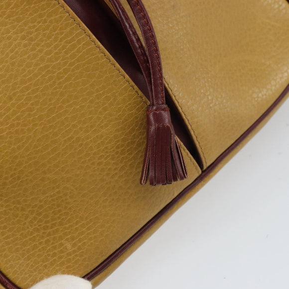 CARTIER Must Line Shoulder Bag Leather Yellow Gold Auth 169494