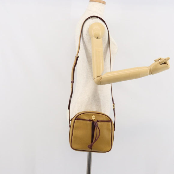 CARTIER Must Line Shoulder Bag Leather Yellow Gold Auth 169494