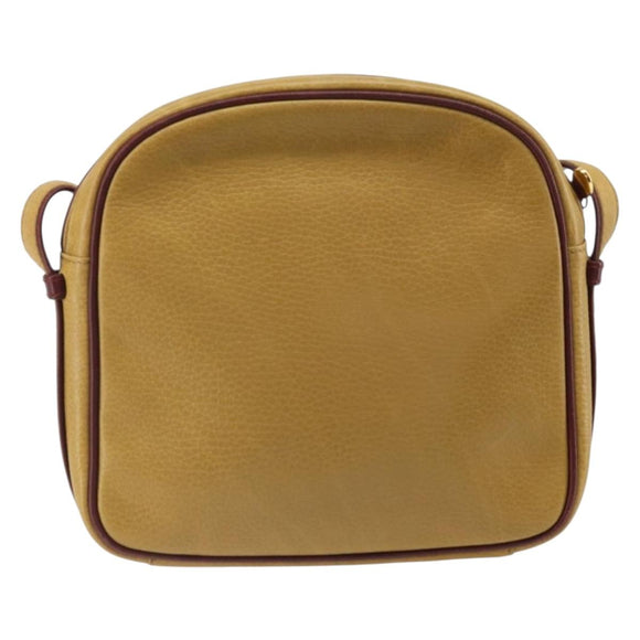 CARTIER Must Line Shoulder Bag Leather Yellow Gold Auth 169494