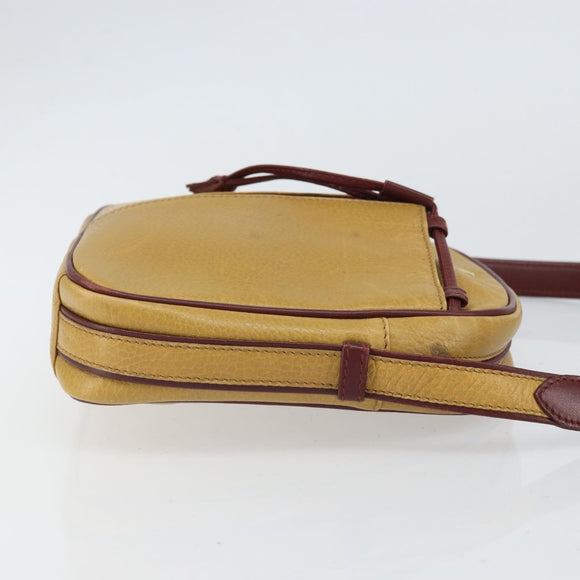 CARTIER Must Line Shoulder Bag Leather Yellow Gold Auth 169494