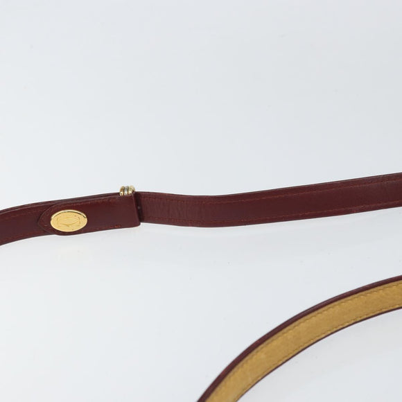 CARTIER Must Line Shoulder Bag Leather Yellow Gold Auth 169494