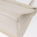 FENDI Hand Bag Leather White Gold Auth 169496-16