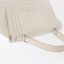 FENDI Hand Bag Leather White Gold Auth 169496-6