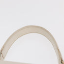 FENDI Hand Bag Leather White Gold Auth 169496-8