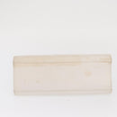 FENDI Hand Bag Leather White Gold Auth 169496-5
