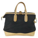 GUCCI GG Canvas Boston Bag Black Gold Auth 169500-2