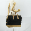 GUCCI GG Canvas Boston Bag Black Gold Auth 169500-20