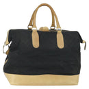 GUCCI GG Canvas Boston Bag Black Gold Auth 169500-21