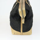 GUCCI GG Canvas Boston Bag Black Gold Auth 169500-4