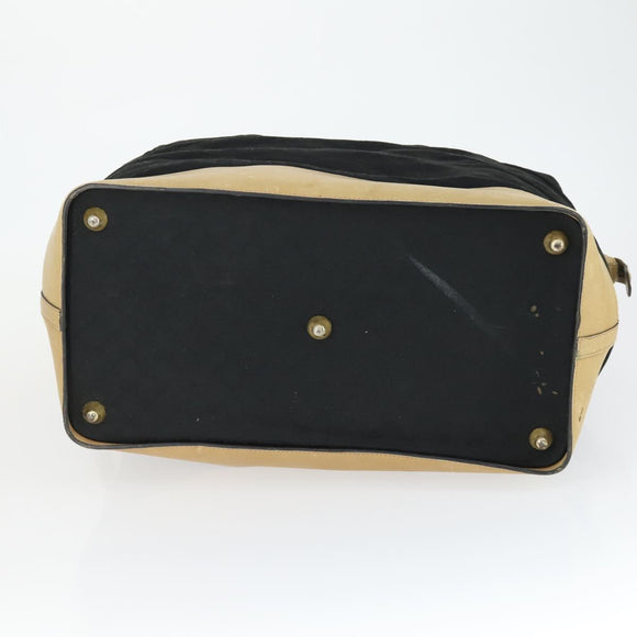 GUCCI GG Canvas Boston Bag Black Gold Auth 169500