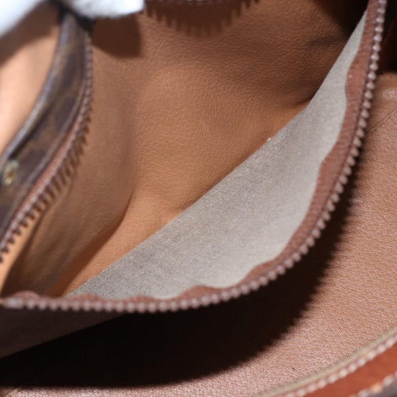 CELINE Macadam Canvas Hand Bag PVC Beige Gold Auth 169502