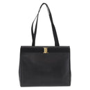Salvatore Ferragamo Tote Bag Leather Black Gold Auth 169503-2