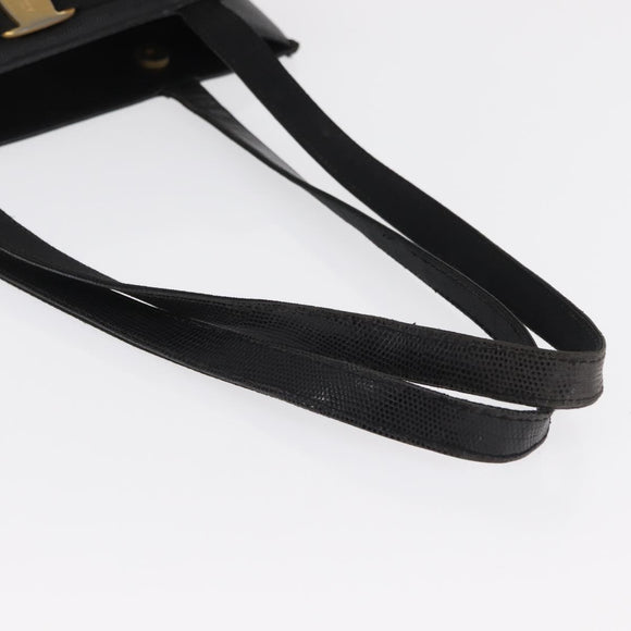 Salvatore Ferragamo Tote Bag Leather Black Gold Auth 169503