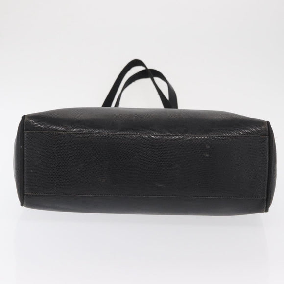 Salvatore Ferragamo Tote Bag Leather Black Gold Auth 169503