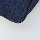 BVLGARI Logo Mania Shoulder Bag Canvas Blue Silver Auth 169505-15