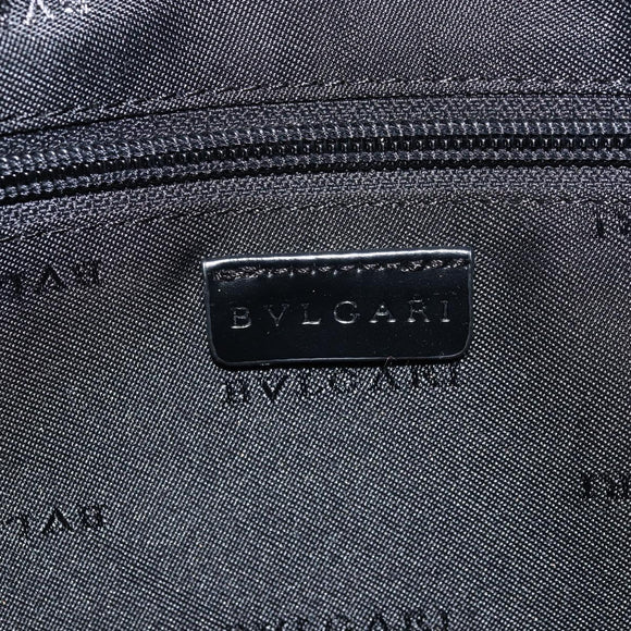 BVLGARI Logo Mania Shoulder Bag Canvas Blue Silver Auth 169505