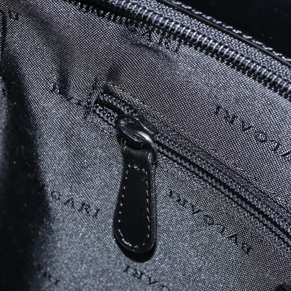 BVLGARI Logo Mania Shoulder Bag Canvas Blue Silver Auth 169505