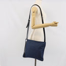 BVLGARI Logo Mania Shoulder Bag Canvas Blue Silver Auth 169505-24