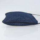 BVLGARI Logo Mania Shoulder Bag Canvas Blue Silver Auth 169505-3