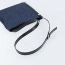 BVLGARI Logo Mania Shoulder Bag Canvas Blue Silver Auth 169505-7