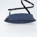 BVLGARI Logo Mania Shoulder Bag Canvas Blue Silver Auth 169505-5