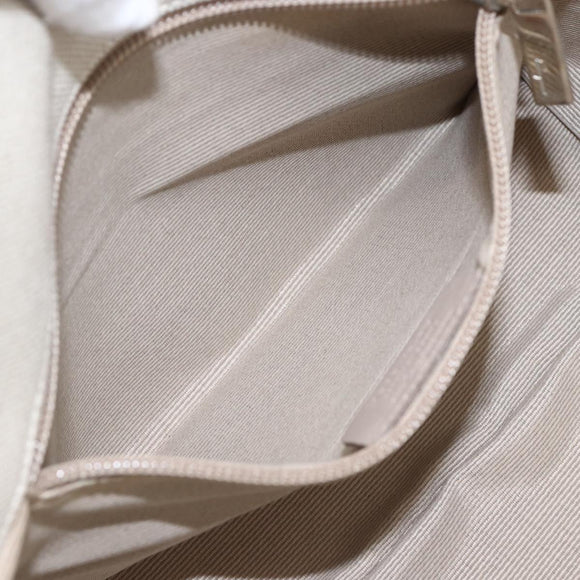 Salvatore Ferragamo Hand Bag Canvas Beige Gold Auth 169508