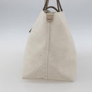 Salvatore Ferragamo Hand Bag Canvas Beige Gold Auth 169508-4