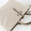 Salvatore Ferragamo Hand Bag Canvas Beige Gold Auth 169508-6