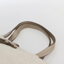 Salvatore Ferragamo Hand Bag Canvas Beige Gold Auth 169508-8