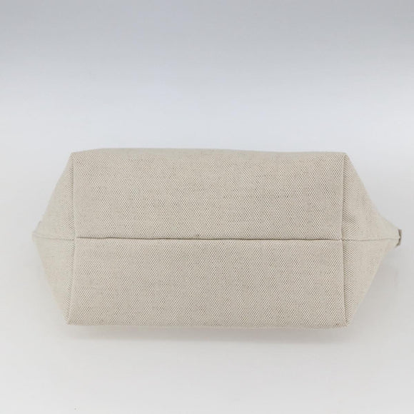 Salvatore Ferragamo Hand Bag Canvas Beige Gold Auth 169508