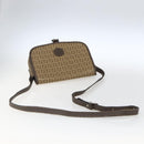 FENDI Zucchino Canvas Shoulder Bag Coated Canvas Beige Silver Auth 169510-7