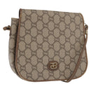 GUCCI GG Plus Supreme Shoulder Bag PVC Beige Gold Auth 169512-1