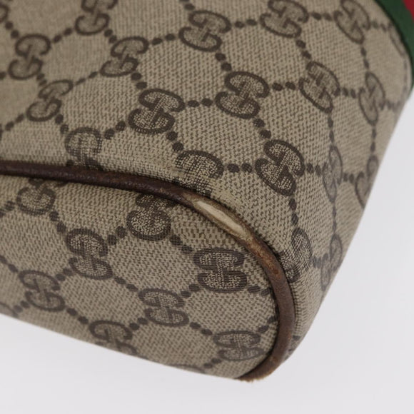 GUCCI GG Canvas Web Sherry Line Clutch Bag Beige 37-014-3553 Auth 169513