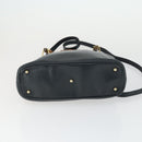 GUCCI Bamboo Hand Bag Leather 2way Black Gold 000 2122 0290 Auth 169514-5