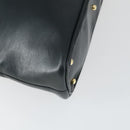 GUCCI Bamboo Hand Bag Leather 2way Black Gold 000 2122 0290 Auth 169514-16
