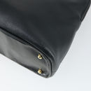 GUCCI Bamboo Hand Bag Leather 2way Black Gold 000 2122 0290 Auth 169514-17