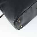 GUCCI Bamboo Hand Bag Leather 2way Black Gold 000 2122 0290 Auth 169514-18
