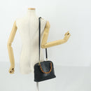 GUCCI Bamboo Hand Bag Leather 2way Black Gold 000 2122 0290 Auth 169514-24