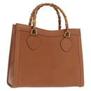 GUCCI Bamboo Hand Bag Leather Brown Gold 002 123 0260 Auth 169515-1