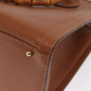 GUCCI Bamboo Hand Bag Leather Brown Gold 002 123 0260 Auth 169515-16