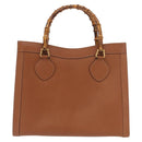 GUCCI Bamboo Hand Bag Leather Brown Gold 002 123 0260 Auth 169515-13