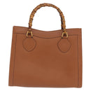 GUCCI Bamboo Hand Bag Leather Brown Gold 002 123 0260 Auth 169515-2